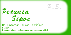 petunia sipos business card